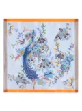 ETRO peacock-print pocket square - White