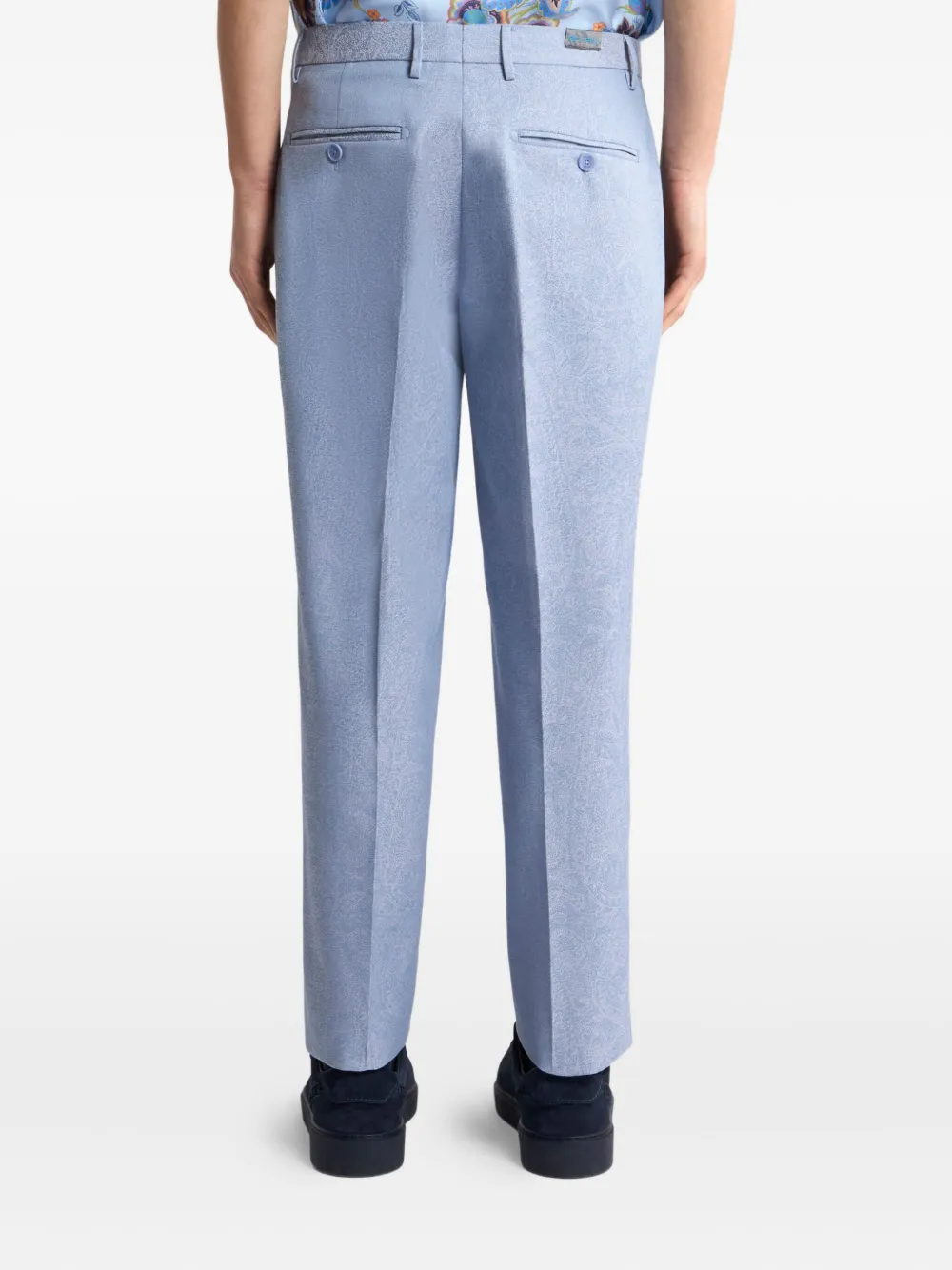 ETRO Katoenen broek met paisley-jacquard Blauw