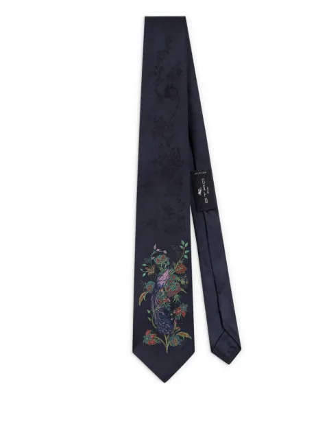 ETRO peacock-embroidered tie