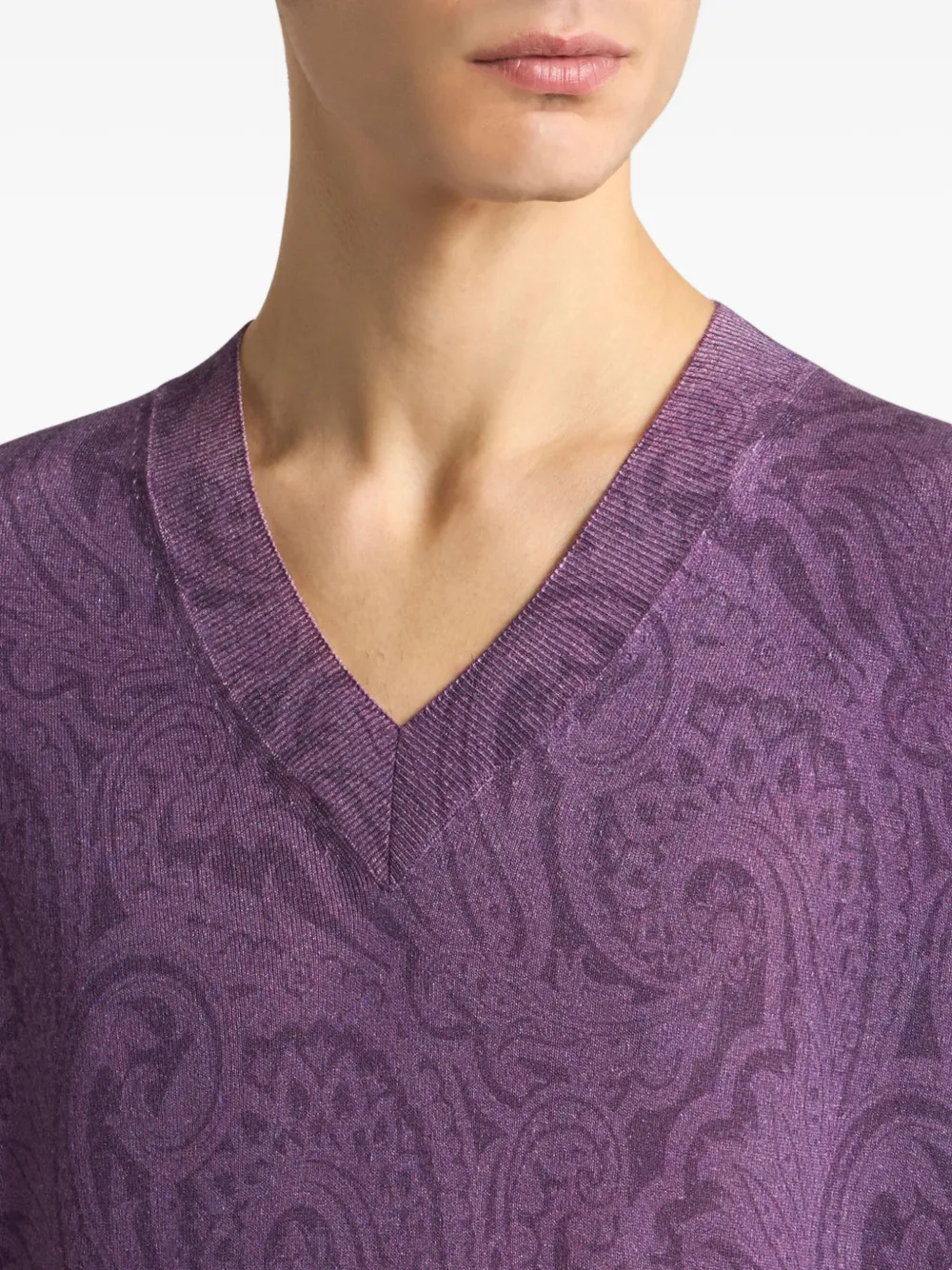 ETRO Trui met paisley-print Paars