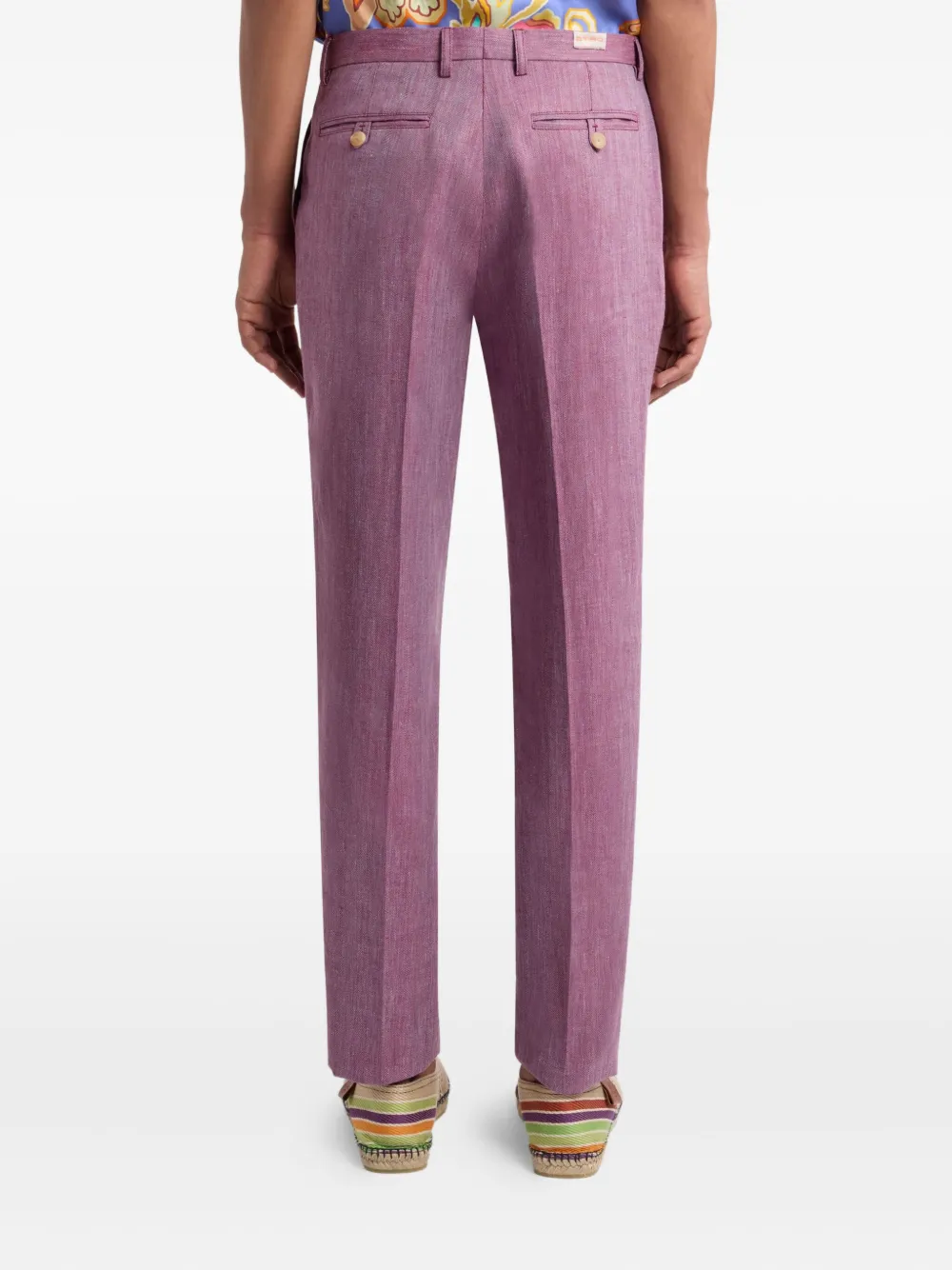 ETRO Slub linnen broek Roze