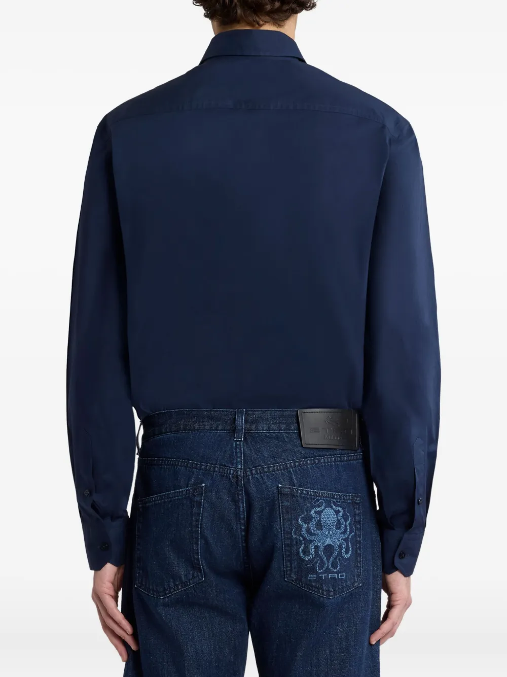 ETRO Overhemd met geborduurd logo Blauw