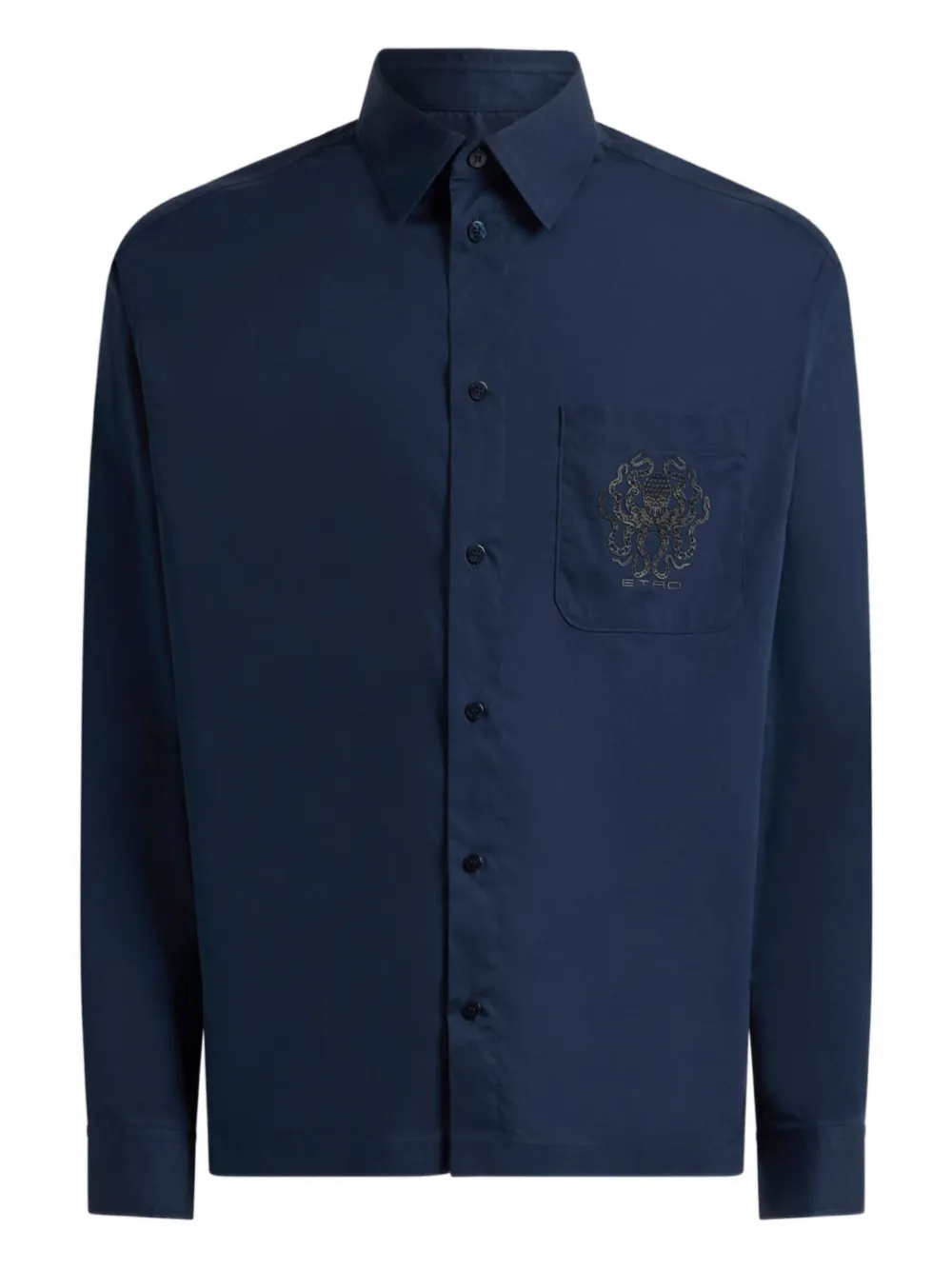 ETRO Overhemd met geborduurd logo Blauw