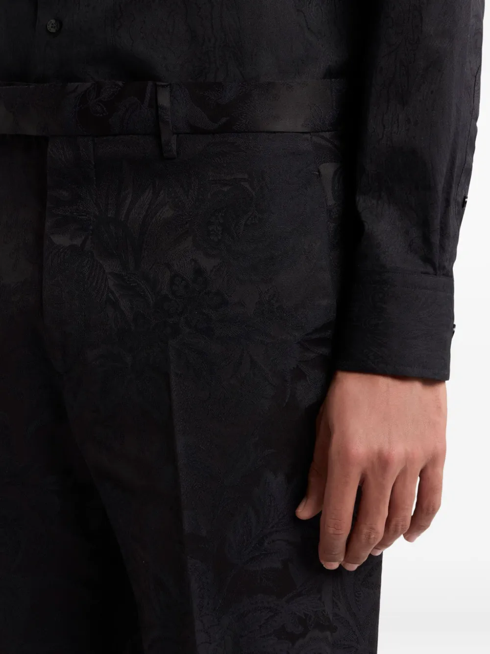 ETRO Pantalon met paisley-jacquard Zwart