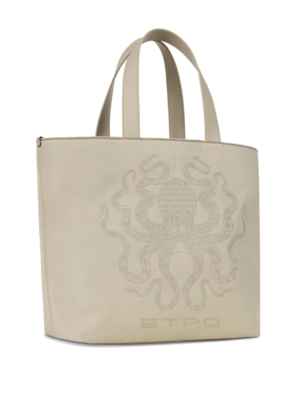 ETRO Shopper met Octopus-borduurwerk Beige