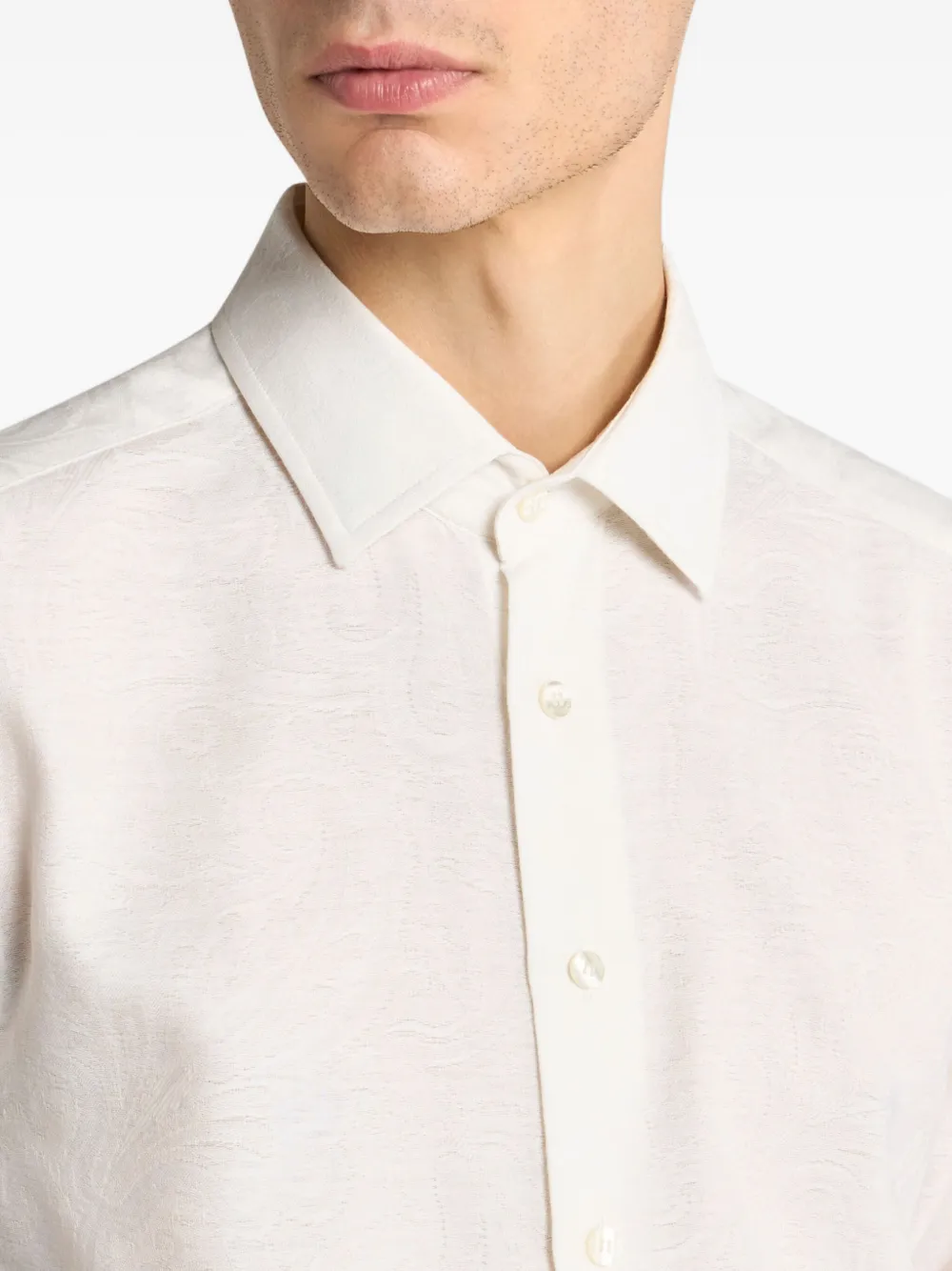 ETRO Overhemd met paisley-jacquard Wit
