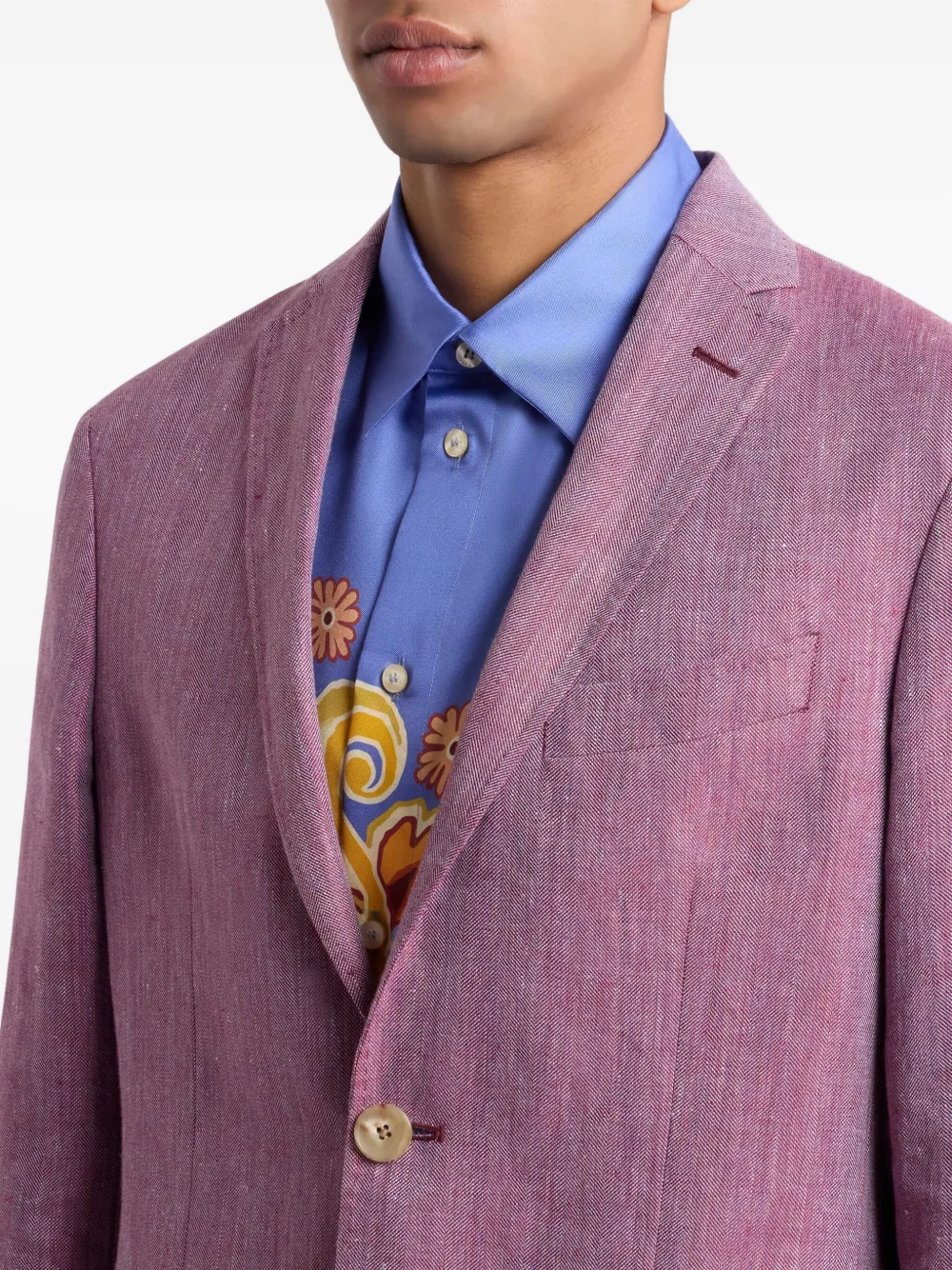 ETRO Blazer met slub textuur Roze