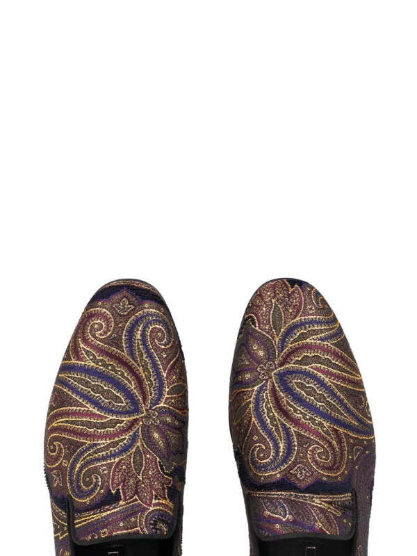 ETRO ペイズリーローファー | ゴールドトーン | FARFETCH JP