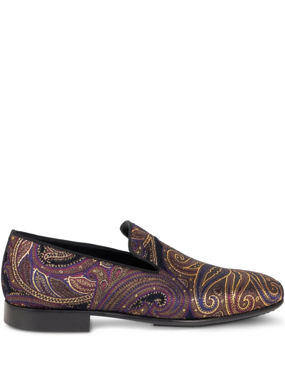 ETRO paisley-jacquard loafers Gold