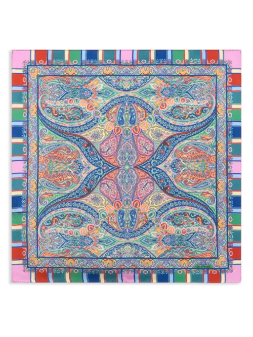 ETRO carré de poche en soie - Bleu - ETRO - Modalova