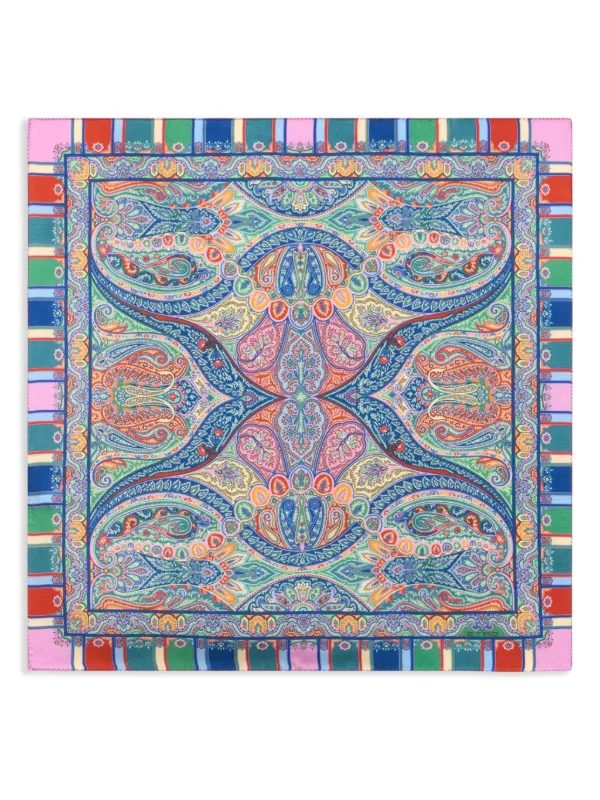 ETRO シルク ポケットチーフ | ブルー | FARFETCH JP