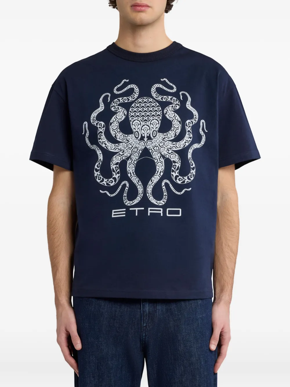 ETRO T-shirt met logoprint Blauw