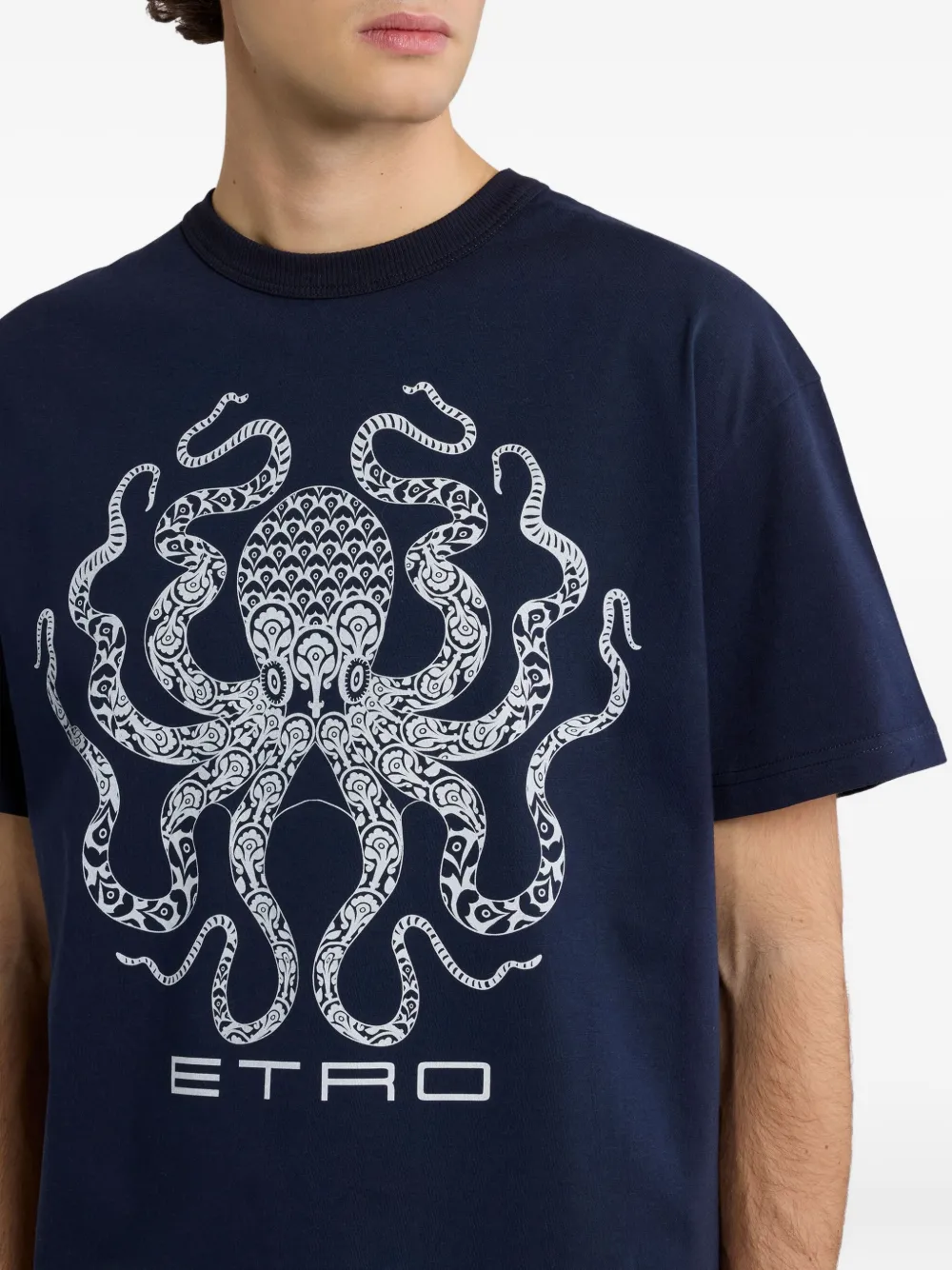 ETRO T-shirt met logoprint Blauw