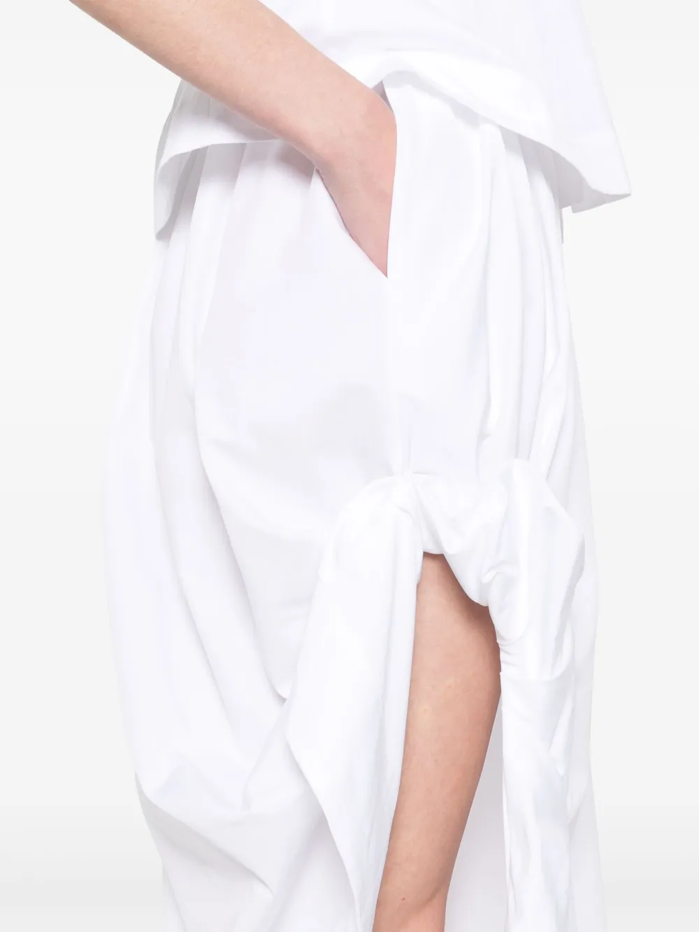 Simone Rocha Midi-rok met gesmockte split Wit