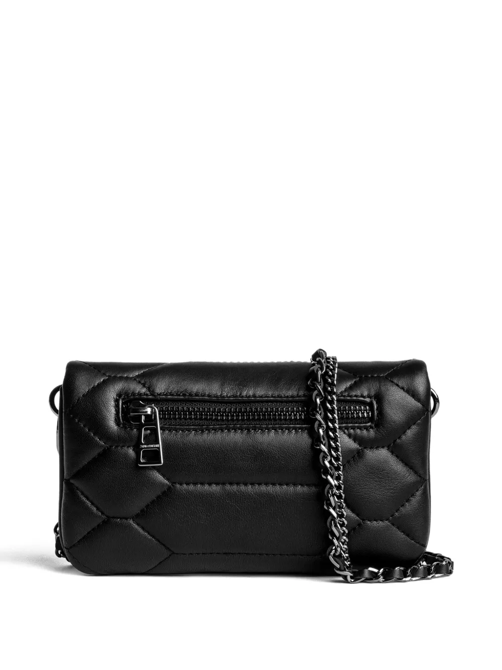 Zadig&Voltaire Rock Nano gewatteerde clutch met ketting Zwart
