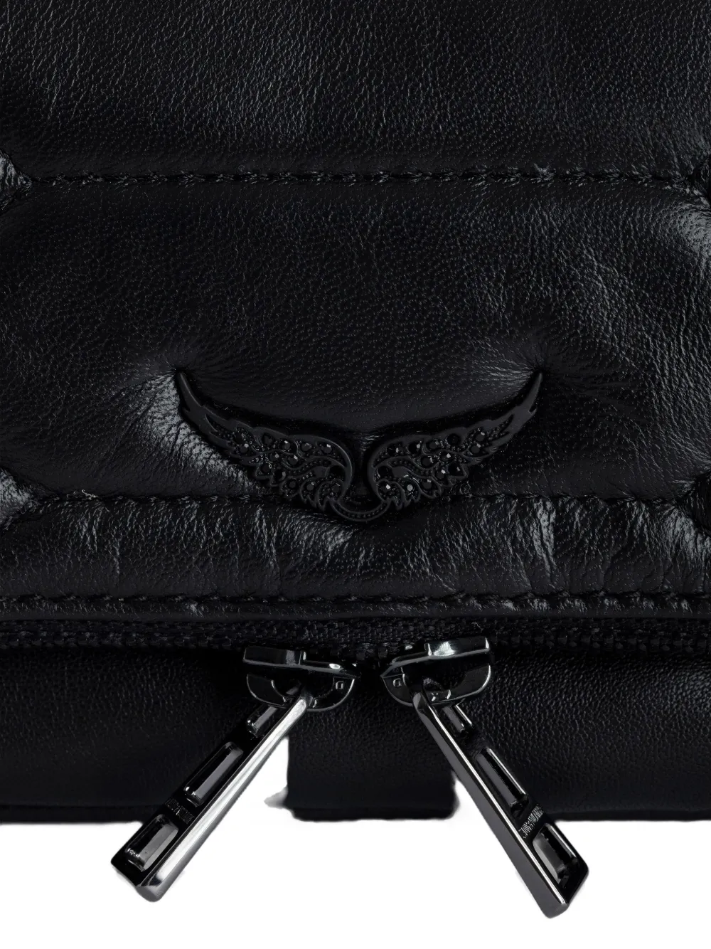 Zadig & Voltaire Mini Rock Nano Quilted Chain Clutch In Black