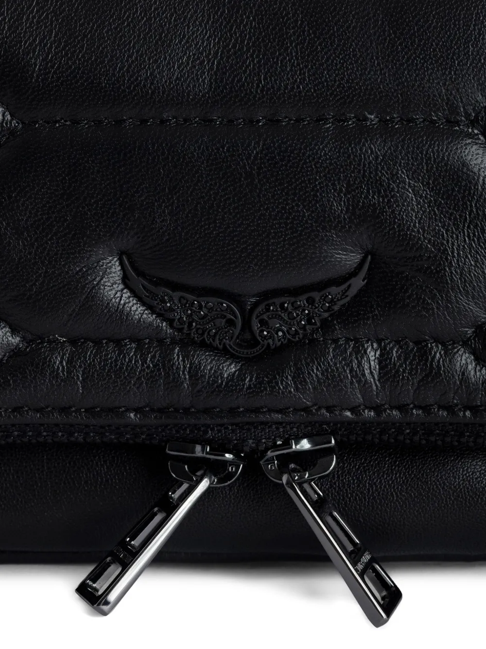 Zadig&Voltaire Rock Nano gewatteerde clutch met ketting Zwart
