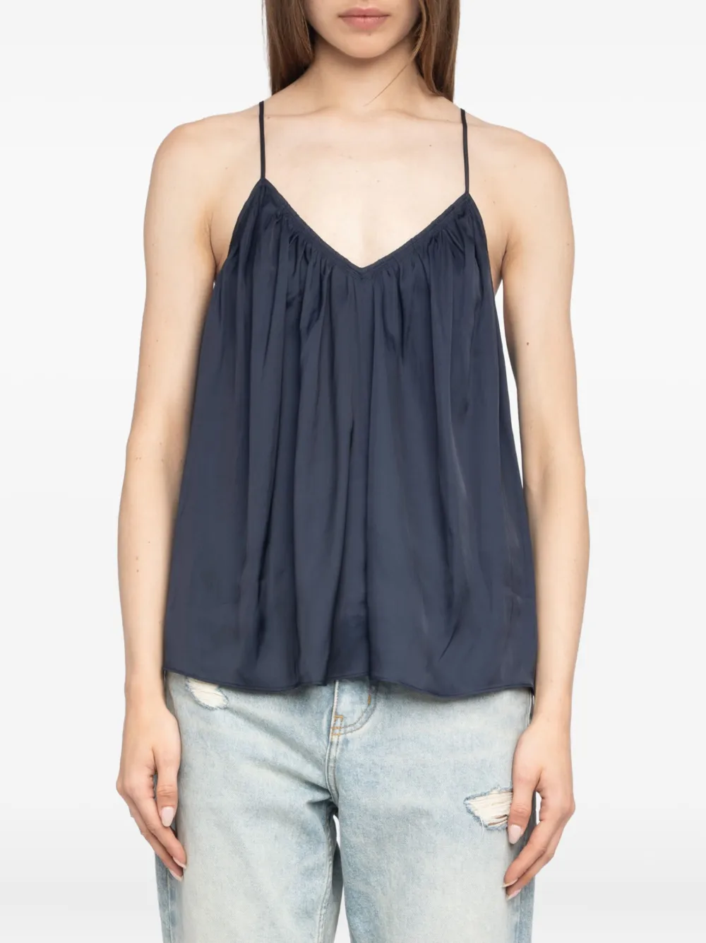 Zadig&Voltaire Cym satin top Blauw