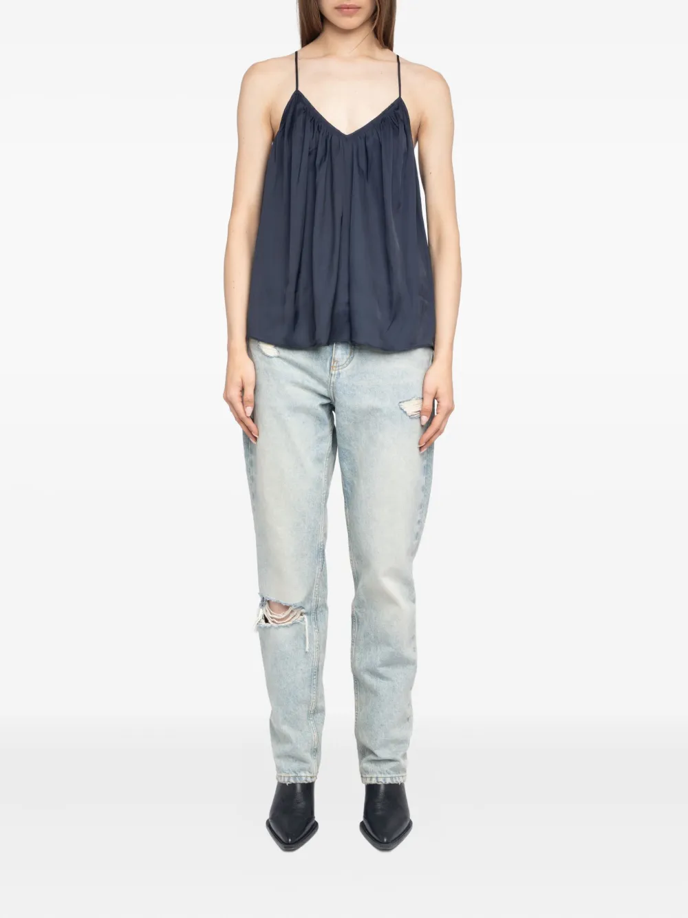Zadig&Voltaire Cym satin top Blauw
