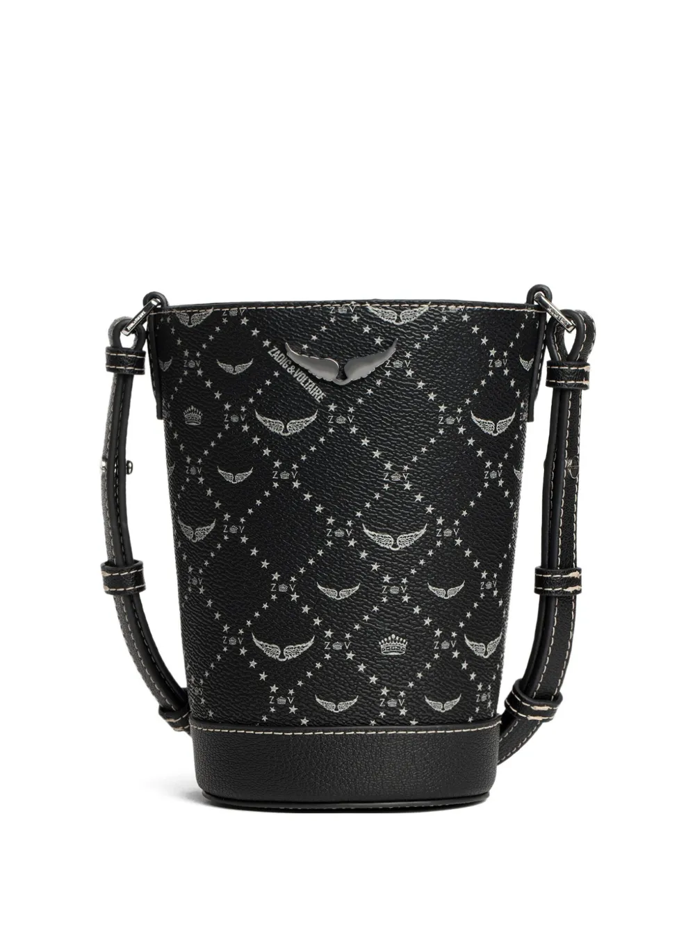 ZADIG & VOLTAIRE LOGO-PRINT BUCKET BAG