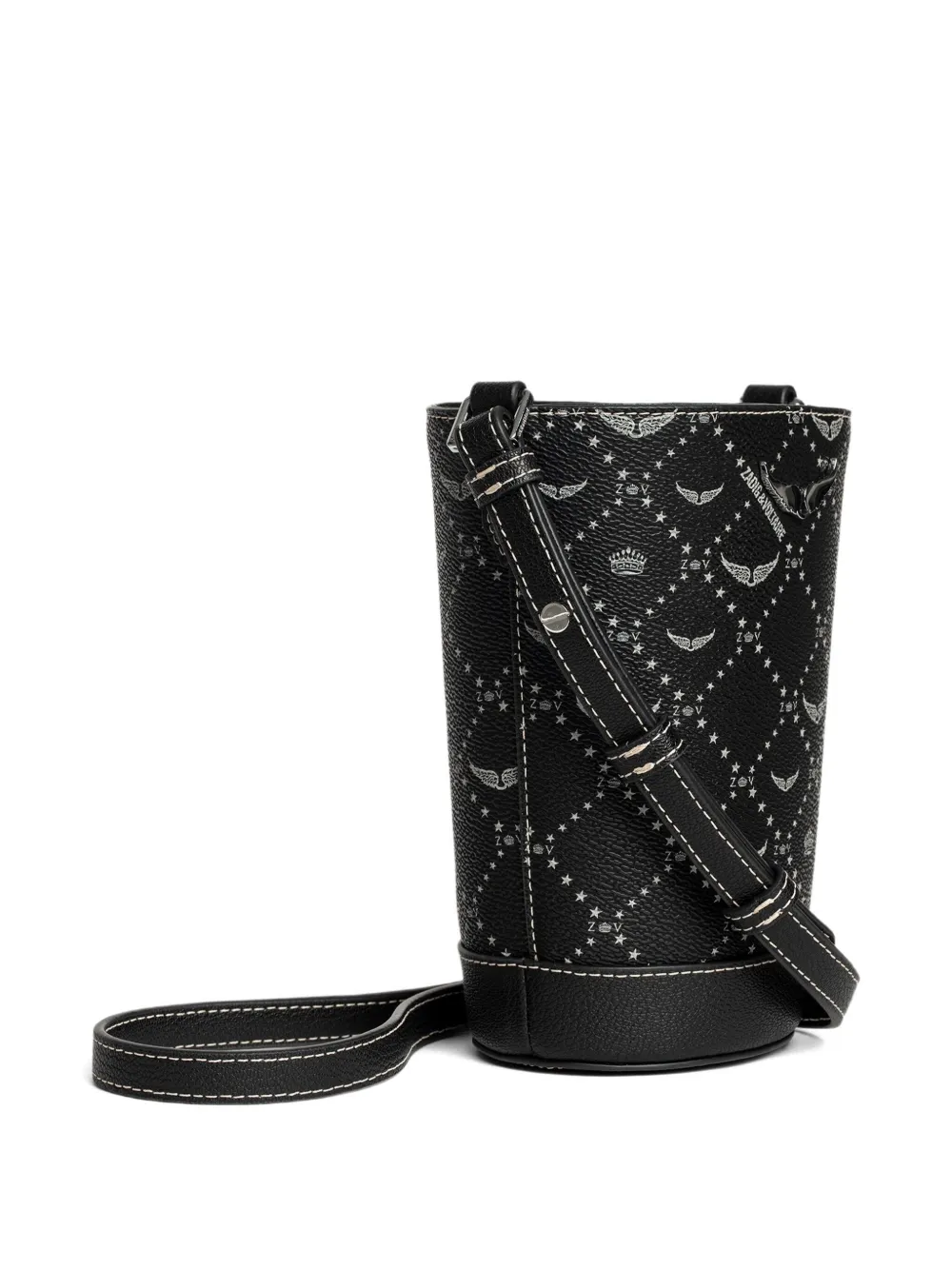 ZADIG & VOLTAIRE LOGO-PRINT BUCKET BAG