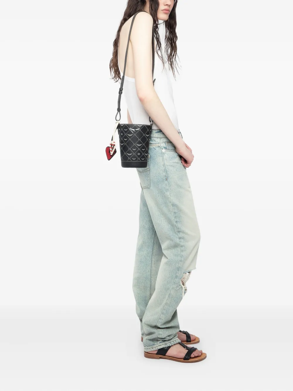 ZADIG & VOLTAIRE LOGO-PRINT BUCKET BAG