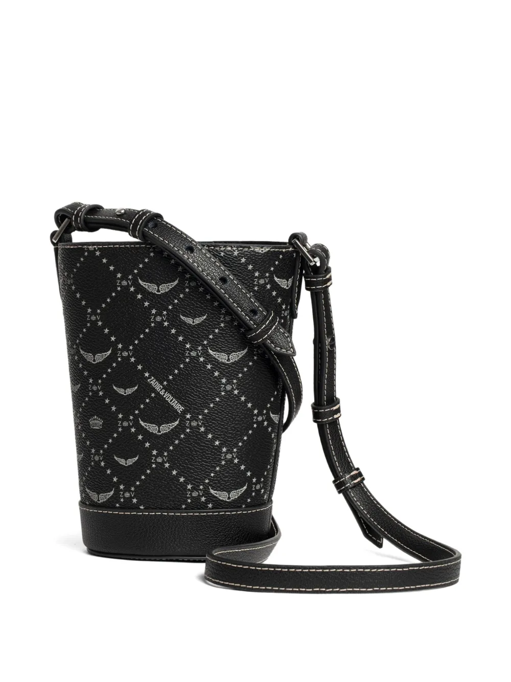 ZADIG & VOLTAIRE LOGO-PRINT BUCKET BAG