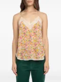 Zadig&Voltaire floral-print lace-trim top - Orange