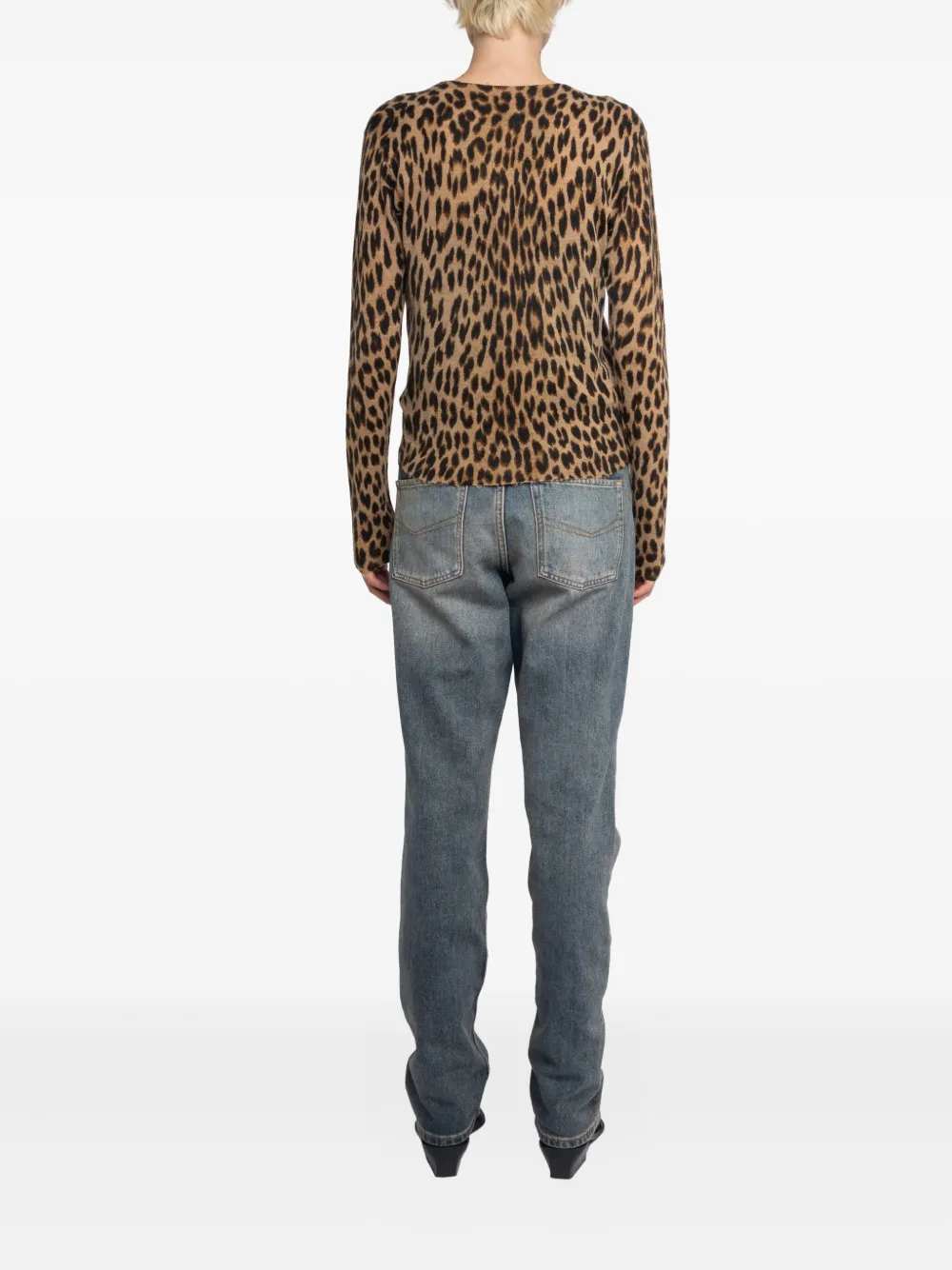 Zadig&Voltaire Manala leopard-print button cardigan Bruin