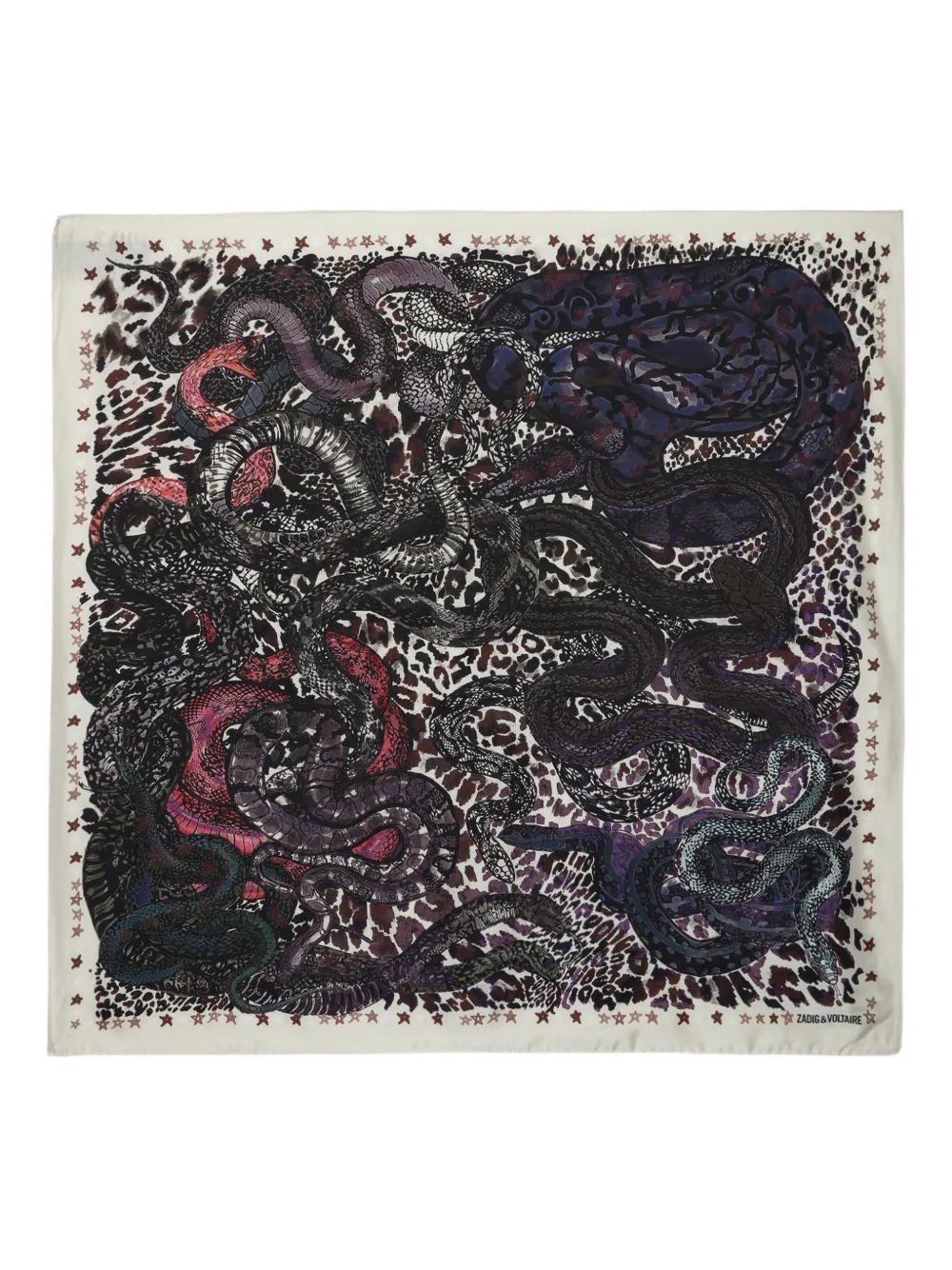 Zadig&Voltaire Debbie 85 Snakes sjaal Rood
