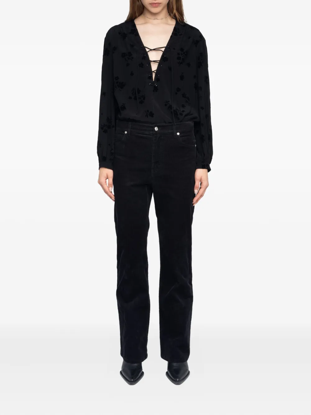 Zadig&Voltaire Ribfluwelen broek Zwart