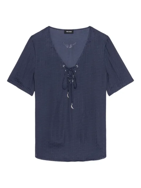 Zadig&Voltaire lace-up v-neck t-shirt