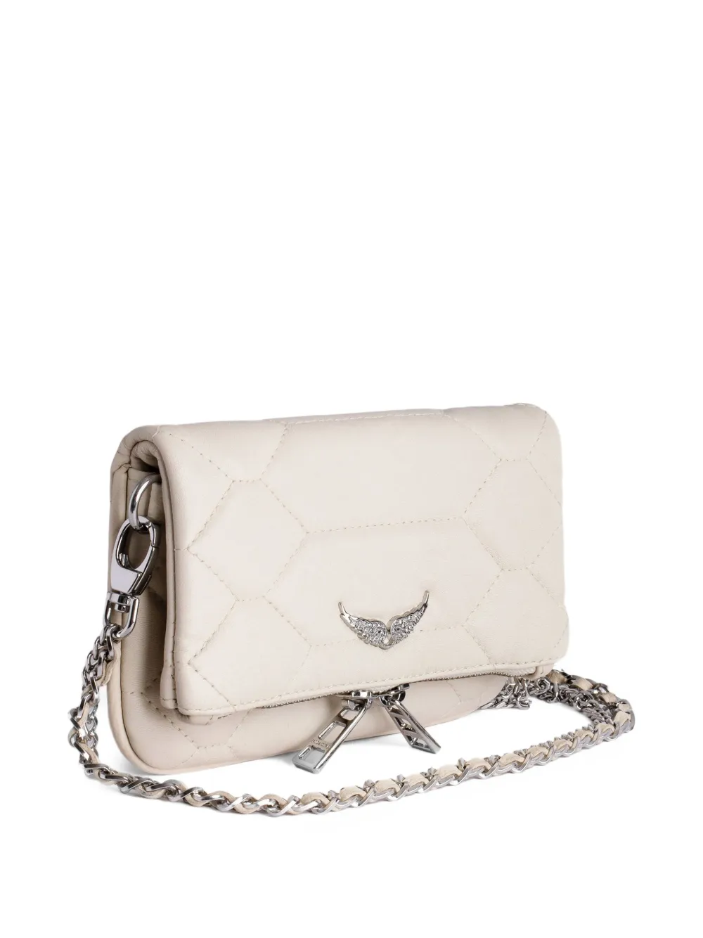 Zadig&Voltaire Rock Nano gewatteerde clutch Wit