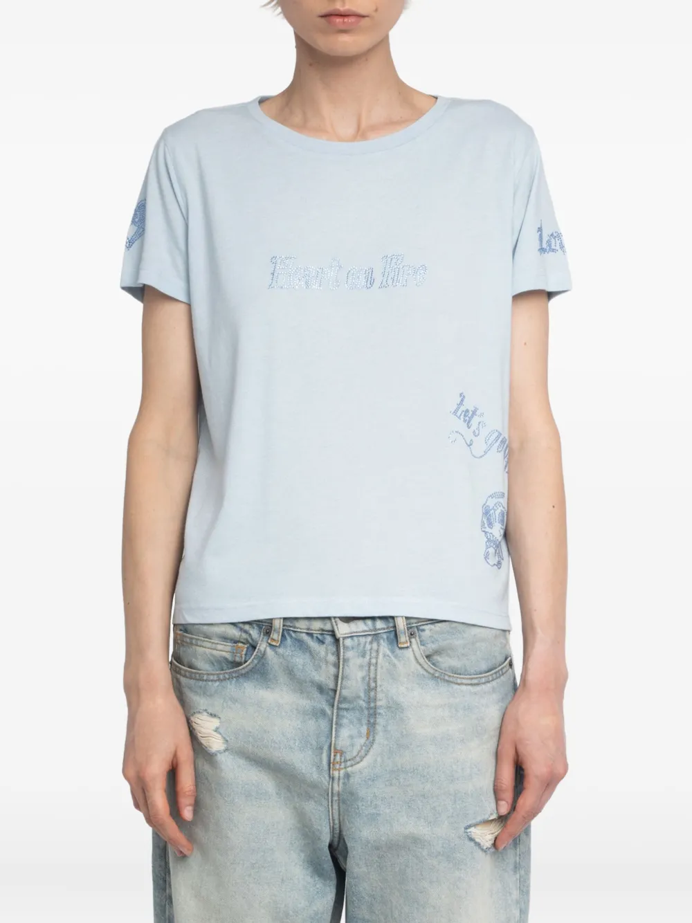 Zadig&Voltaire Alys crystal-embellished T-shirt Blauw