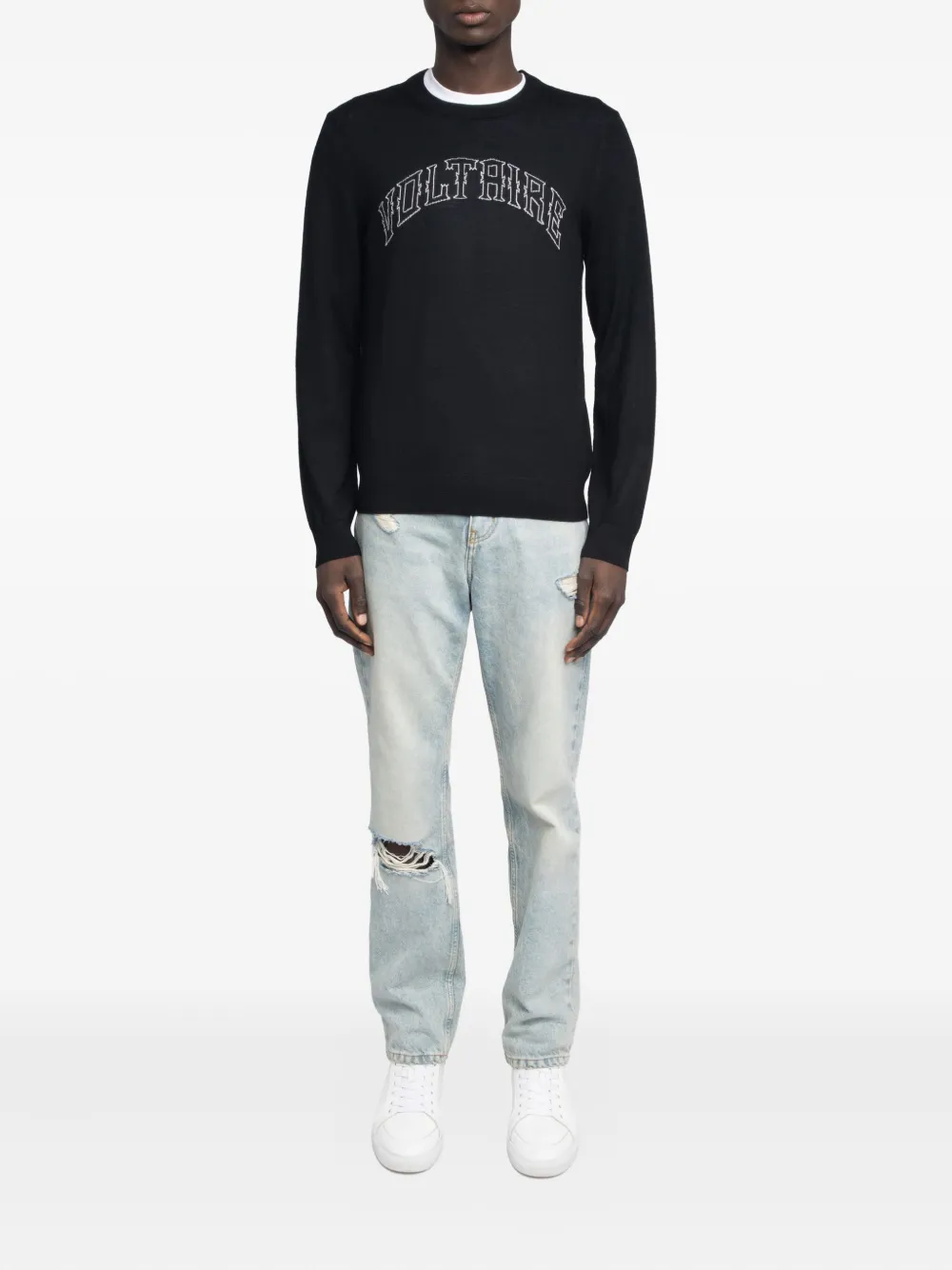 Zadig&Voltaire Wollen trui met logo Zwart