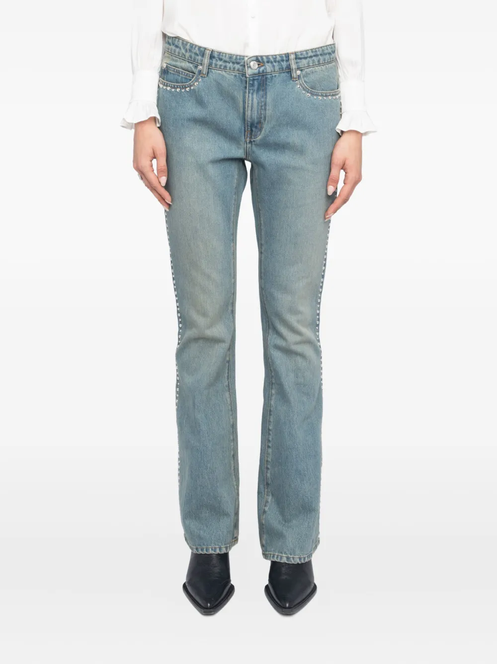Zadig&Voltaire Eclip flared jeans verfraaid met studs Blauw