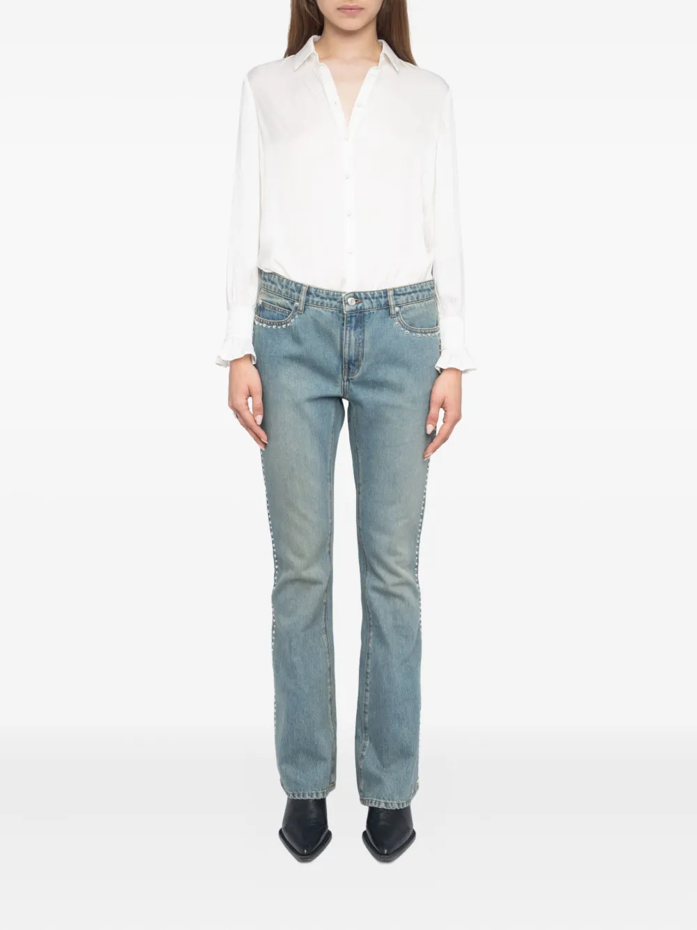 Zadig&Voltaire Eclip flared jeans verfraaid met studs Blauw