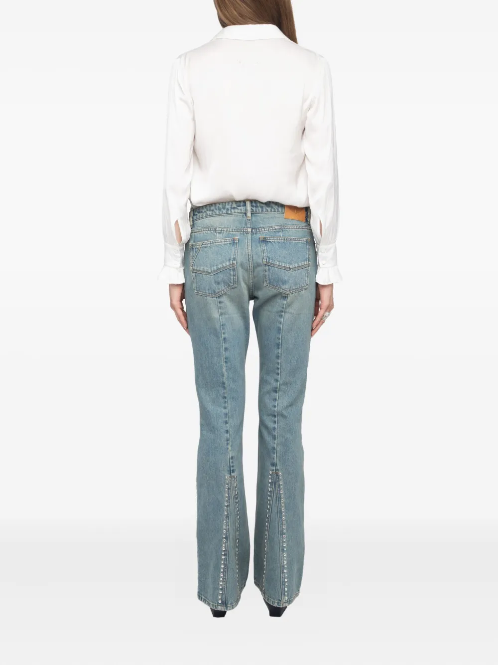 Zadig&Voltaire Eclip flared jeans verfraaid met studs Blauw