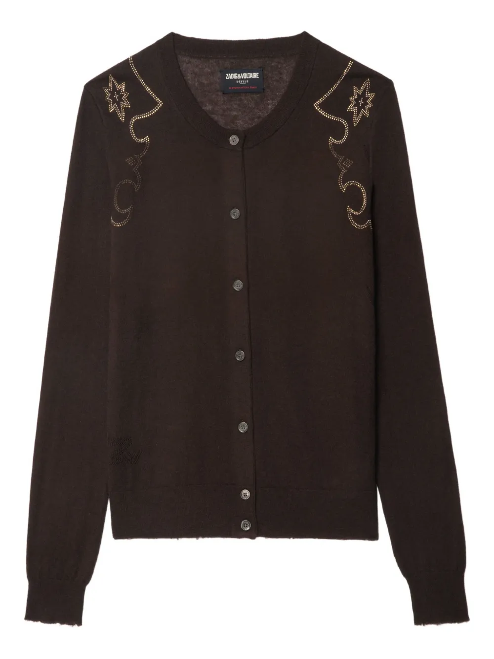 Zadig&Voltaire Verfraaid kasjmier vest Bruin