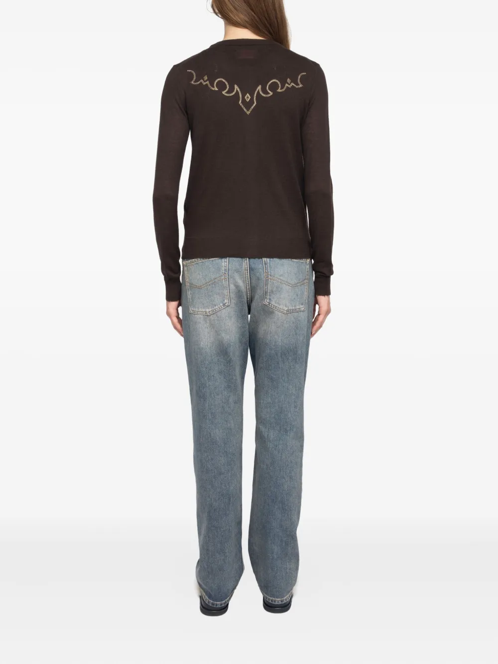 Zadig&Voltaire Verfraaid kasjmier vest Bruin