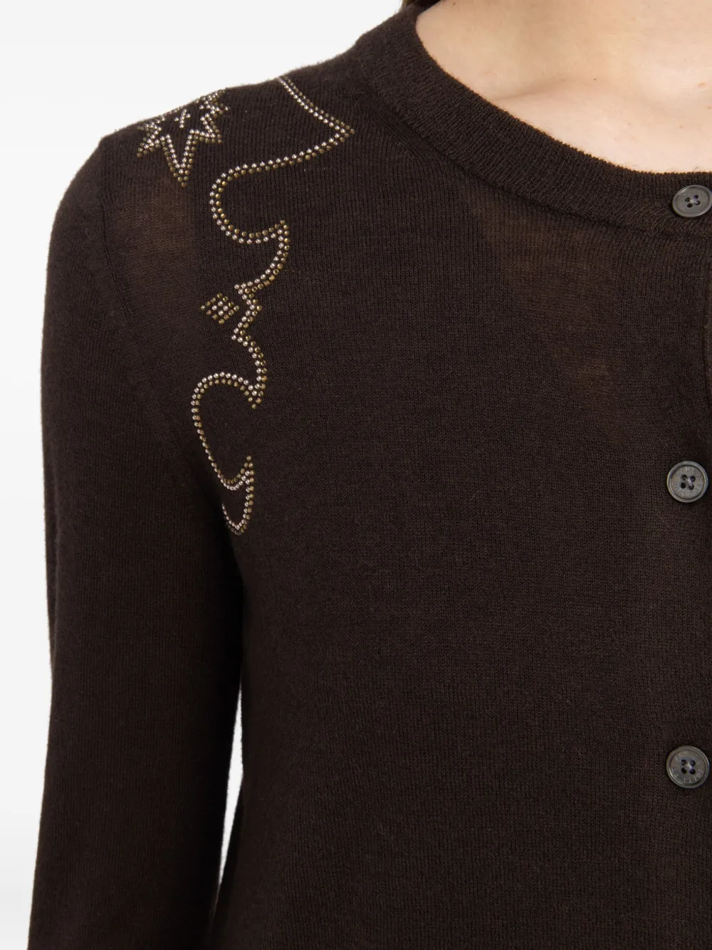 Zadig&Voltaire Verfraaid kasjmier vest Bruin