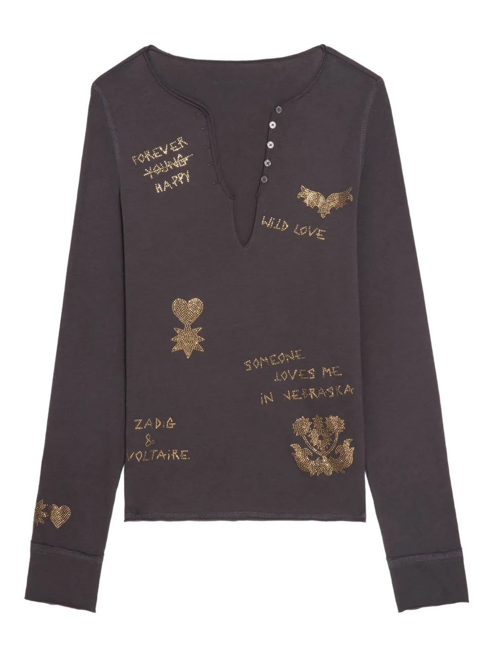 Zadig&Voltaire long-sleeve T-shirt Bruin