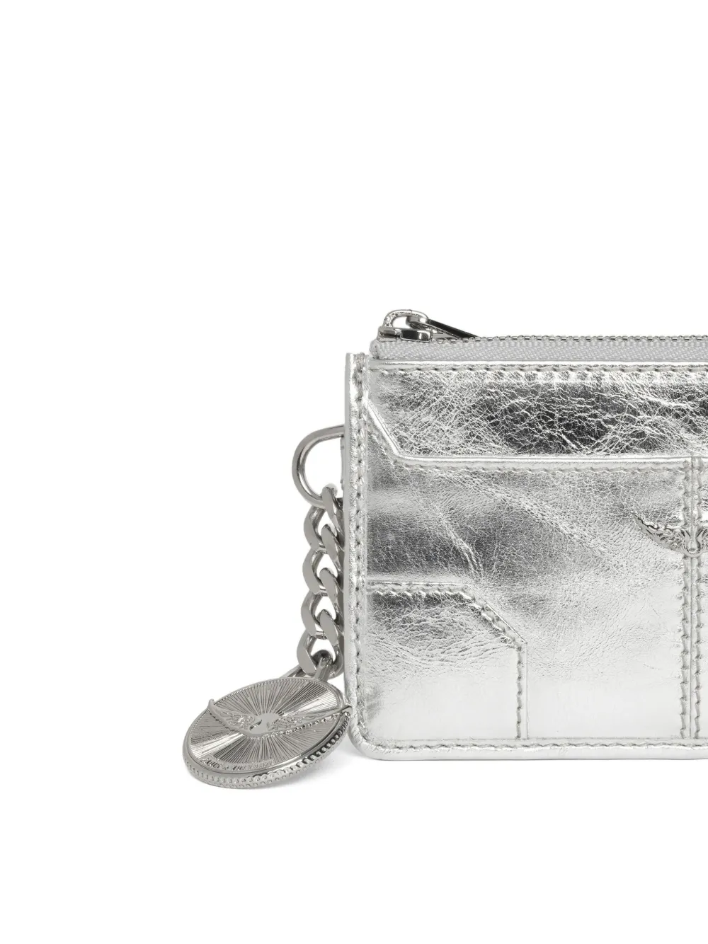 Zadig&Voltaire Sunny metallic pasjeshouder Zilver