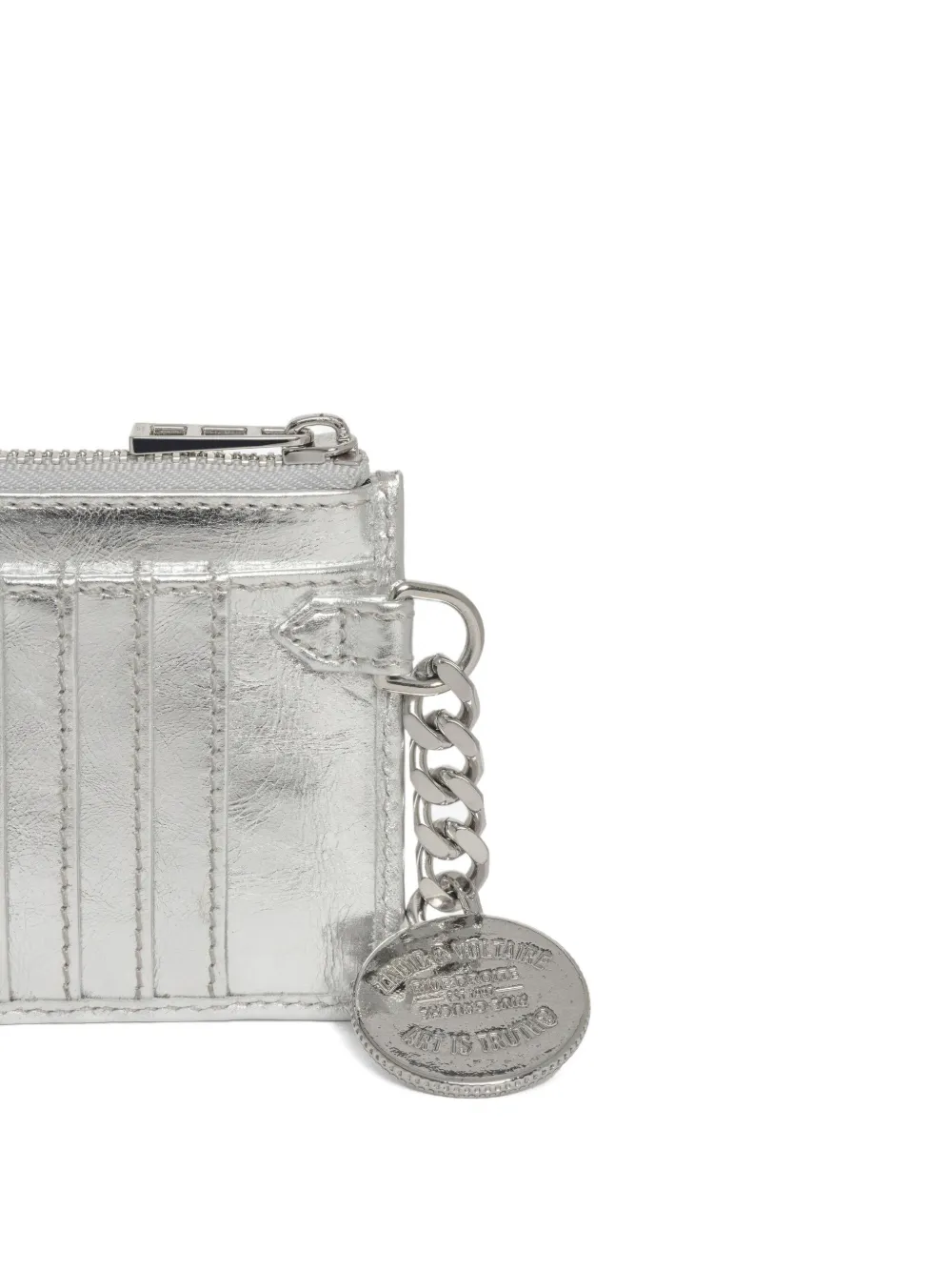 Zadig&Voltaire Sunny metallic pasjeshouder Zilver