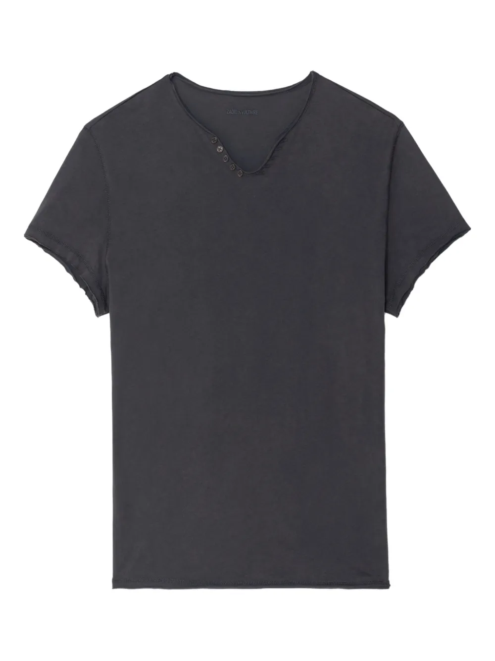 Zadig&Voltaire Tunisien Monastir T-shirt met knoopsluiting en grafische print Grijs