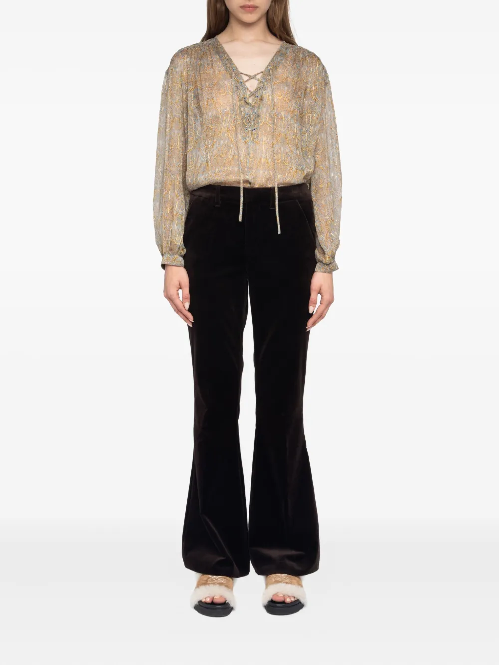 Zadig&Voltaire Fluwelen broek Bruin