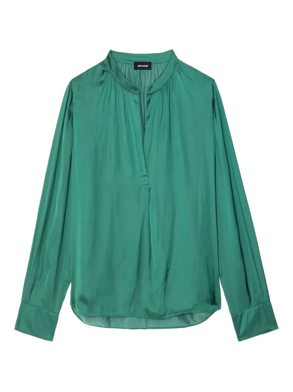 Zadig&Voltaire Tink satin V-neck top | Green | Image 1