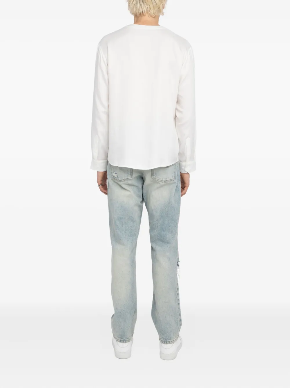 Zadig&Voltaire Sora Henley overhemd met borduurwerk Wit