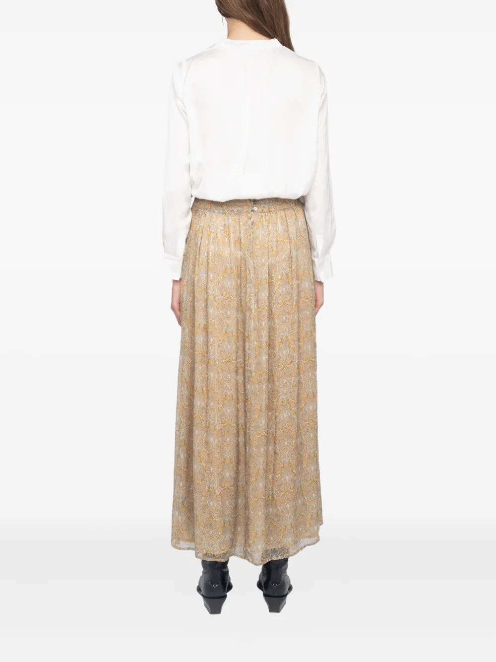 Zadig&Voltaire Jady maxi-rok met paisley-print Beige