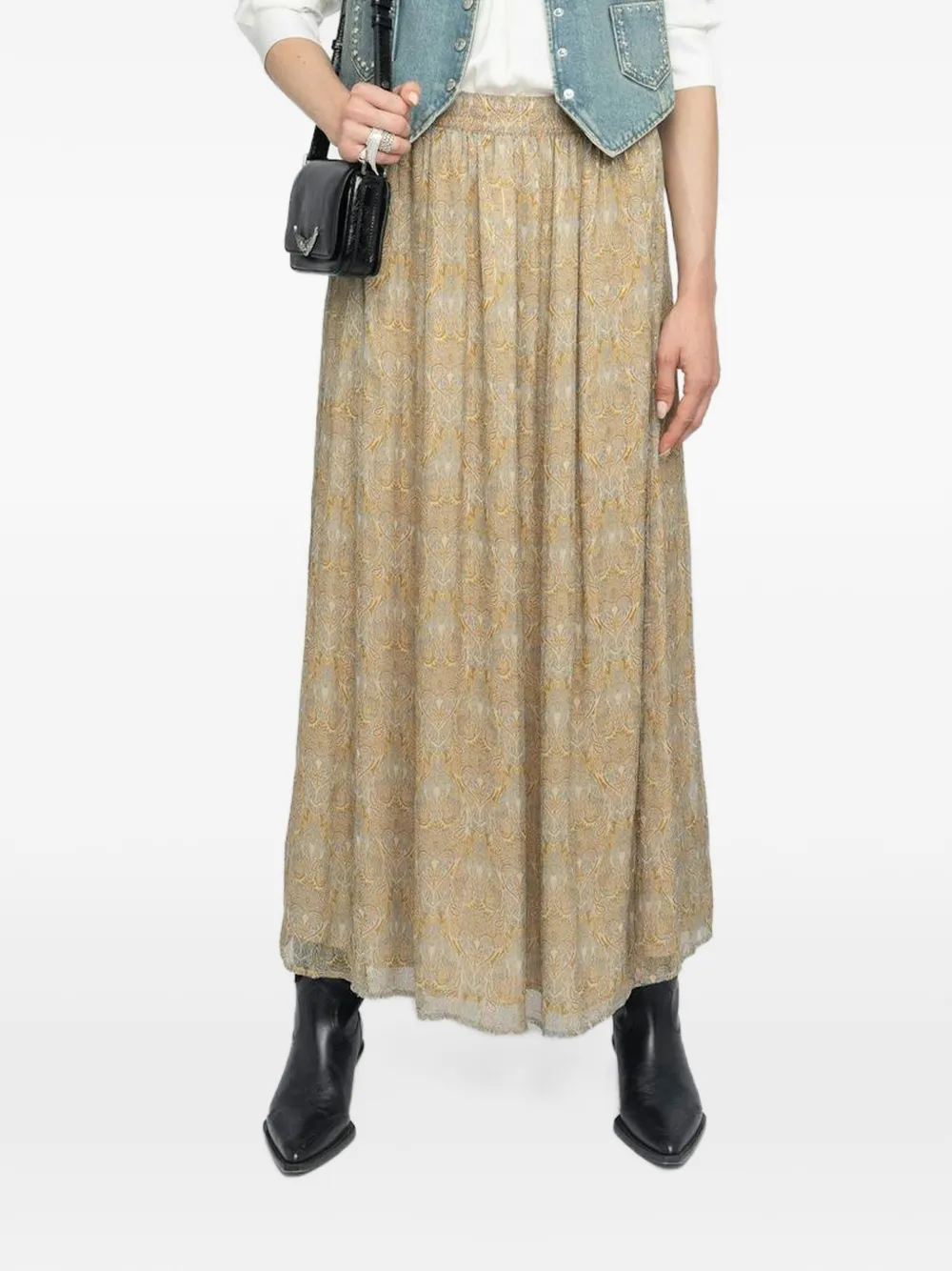 Zadig&Voltaire Jady maxi-rok met paisley-print Beige